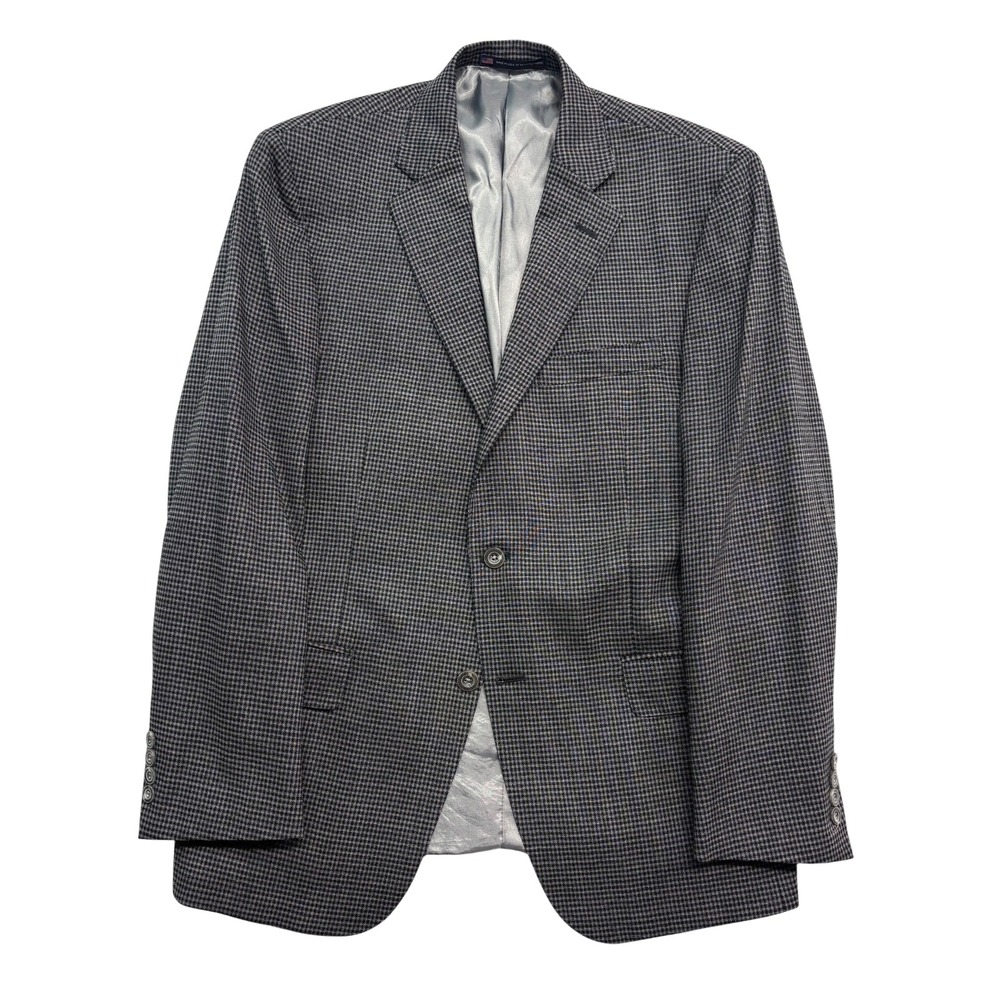 Hart Schaffner Marx 40S Gray Black Check Wool Blazer Jacket Sport Coat USA